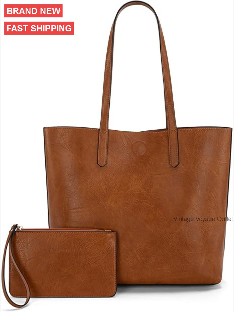 Medium Vegan Leather Hobo Tote With Top Handle And Shoulder Strap